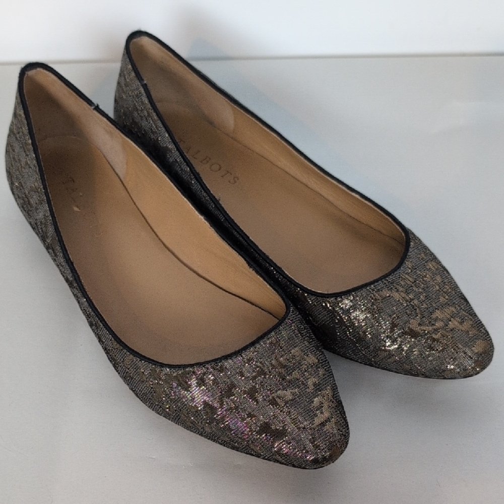 Talbots Gold Brocade Flats